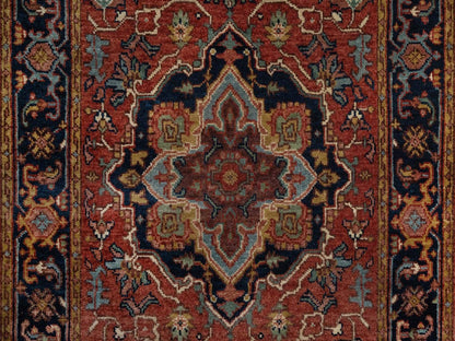 Heriz Heriz hand-knotted wool runner in Red & Midnight Blue, 2'6" x 16' — SKU O092451 (view 5)
