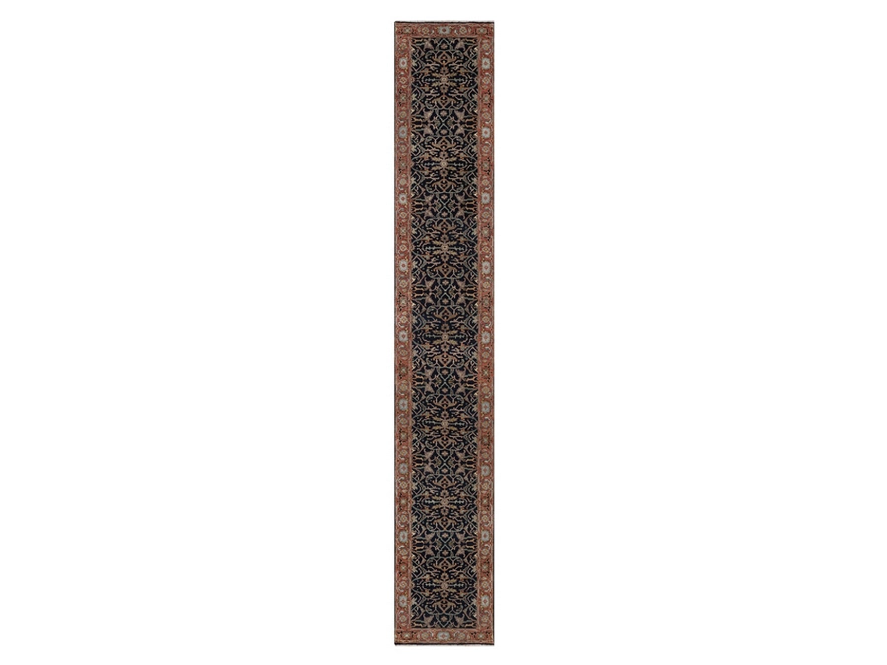 Blue 2'6" x 16'0" Heriz Hand knotted Wool Rug - Sku: O092452