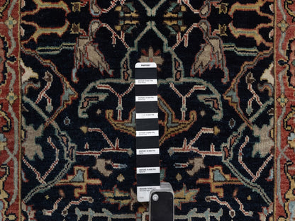 Blue 2'6" x 16'0" Heriz Hand knotted Wool Rug - Sku: O092452