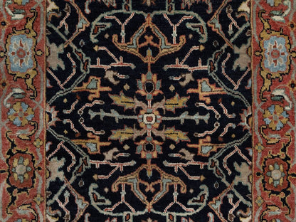 Blue 2'6" x 16'0" Heriz Hand knotted Wool Rug - Sku: O092452
