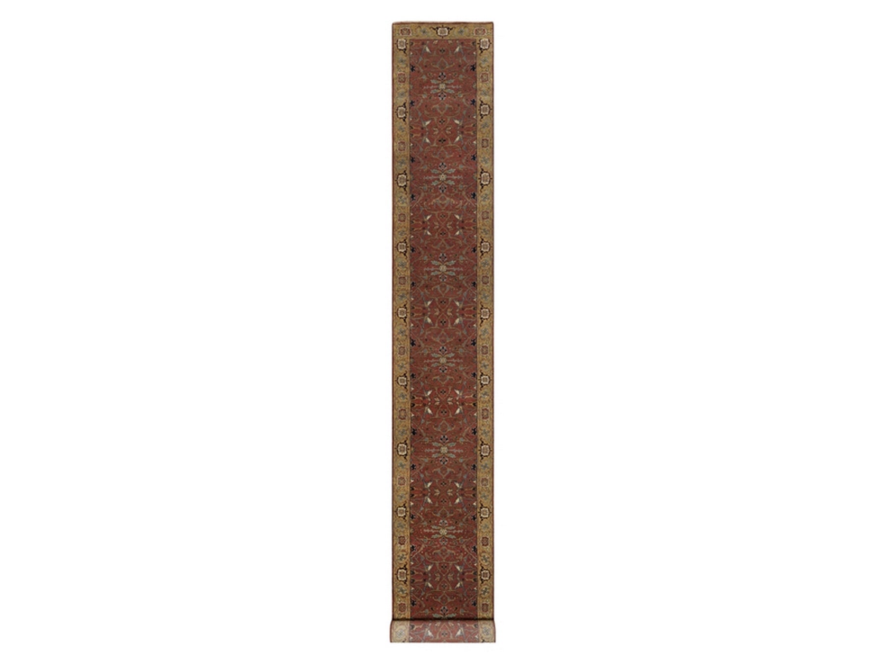 Red 2'8" x 22'1" Heriz Hand knotted Wool Rug - Sku: O092453