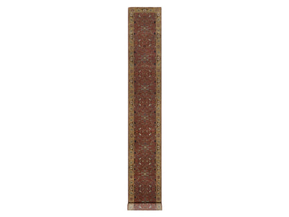 Red 2'8" x 22'1" Heriz Hand knotted Wool Rug - Sku: O092453