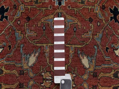 Heriz Heriz hand-knotted wool runner in Red & Gold, 2'8" x 22'1" — SKU O092453 (view 4)