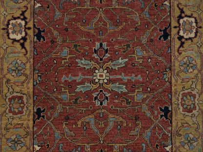 Heriz Heriz hand-knotted wool runner in Red & Gold, 2'8" x 22'1" — SKU O092453 (view 5)