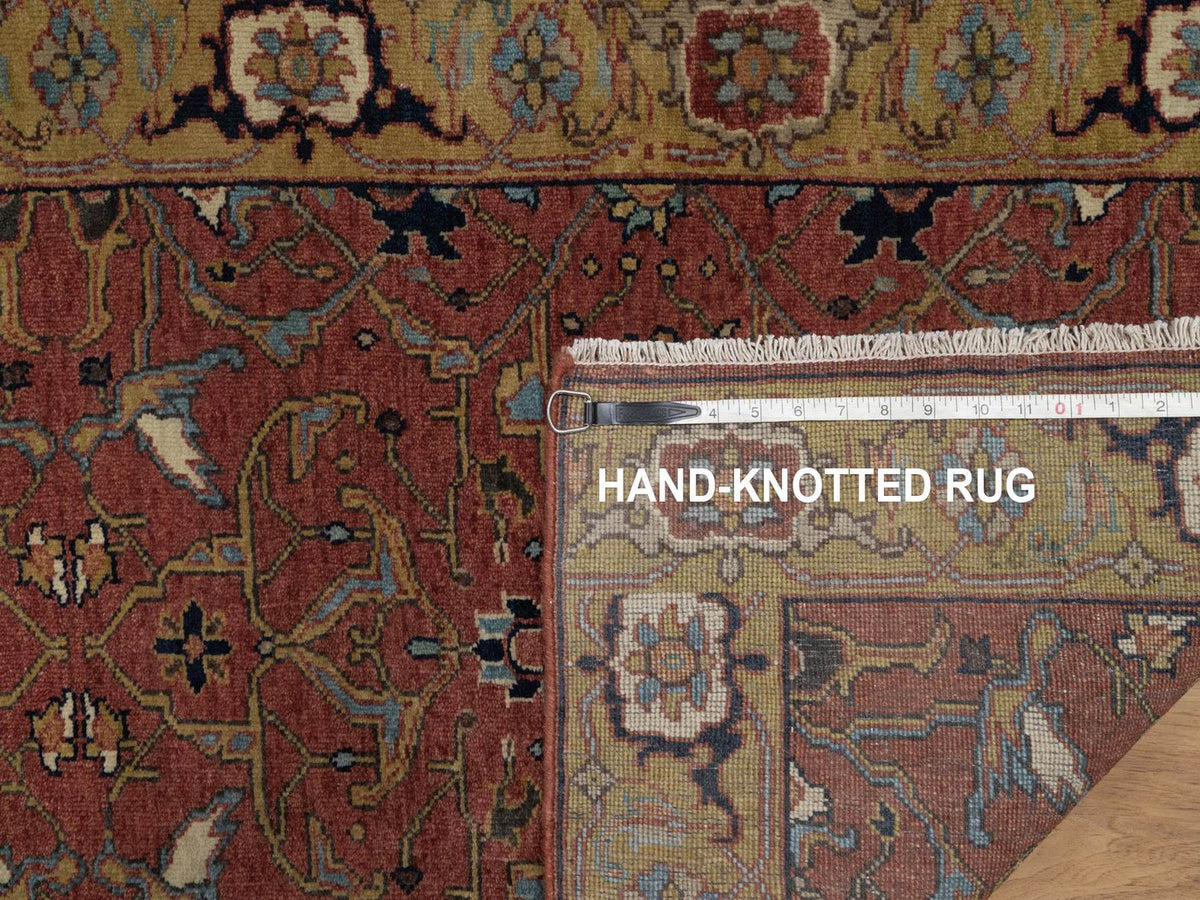 Heriz Heriz hand-knotted wool runner in Red & Gold, 2'8" x 22'1" — SKU O092453 (view 8)
