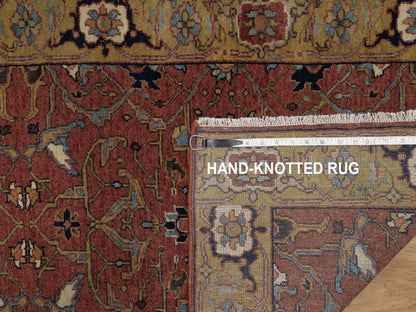 Heriz Heriz hand-knotted wool runner in Red & Gold, 2'8" x 22'1" — SKU O092453 (view 8)