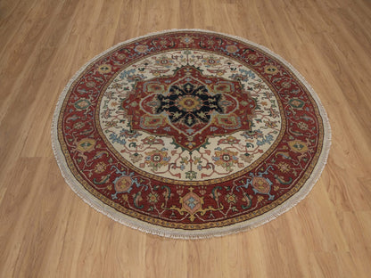 Heriz Heriz hand-knotted wool rug in Ivory & Red, 5'10" x 10'10" — SKU O092454 (view 2)