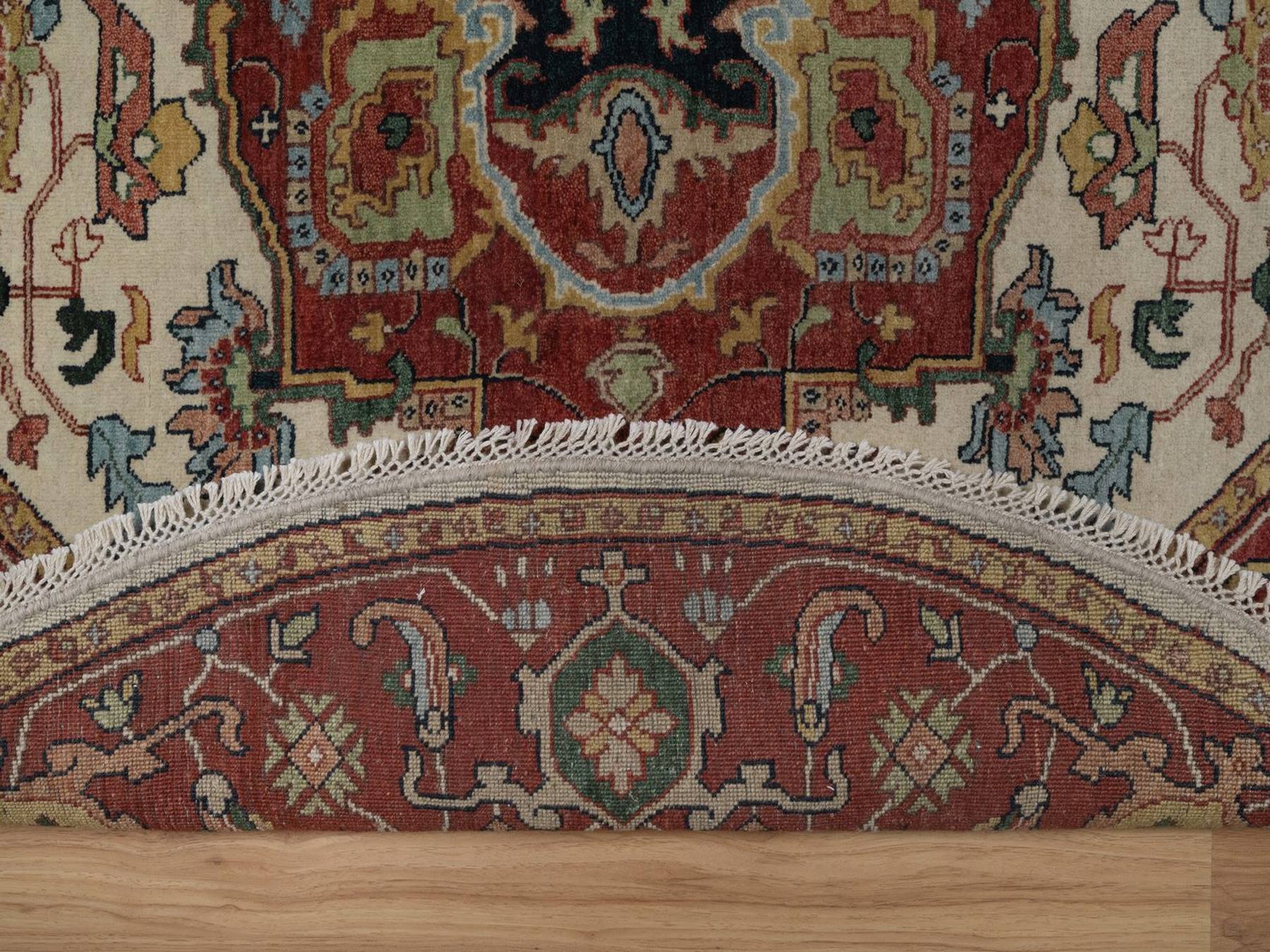 Heriz Heriz hand-knotted wool rug in Ivory & Red, 5'10" x 10'10" — SKU O092454 (view 3)