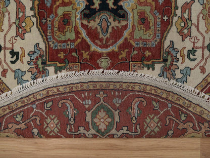 Heriz Heriz hand-knotted wool rug in Ivory & Red, 5'10" x 10'10" — SKU O092454 (view 3)
