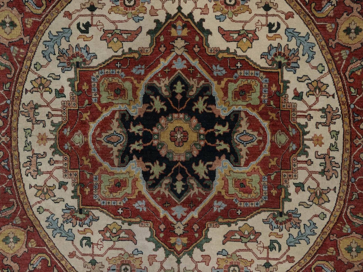 Heriz Heriz hand-knotted wool rug in Ivory & Red, 5'10" x 10'10" — SKU O092454 (view 5)