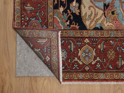 Red 8'10" x 12'1" Heriz Hand knotted Wool Rug - Sku: O092456