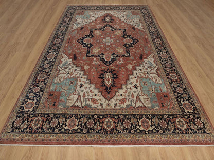 Heriz Heriz hand-knotted wool rug in Red & Midnight Blue, 9'1" x 12'1" — SKU O092458 (view 2)