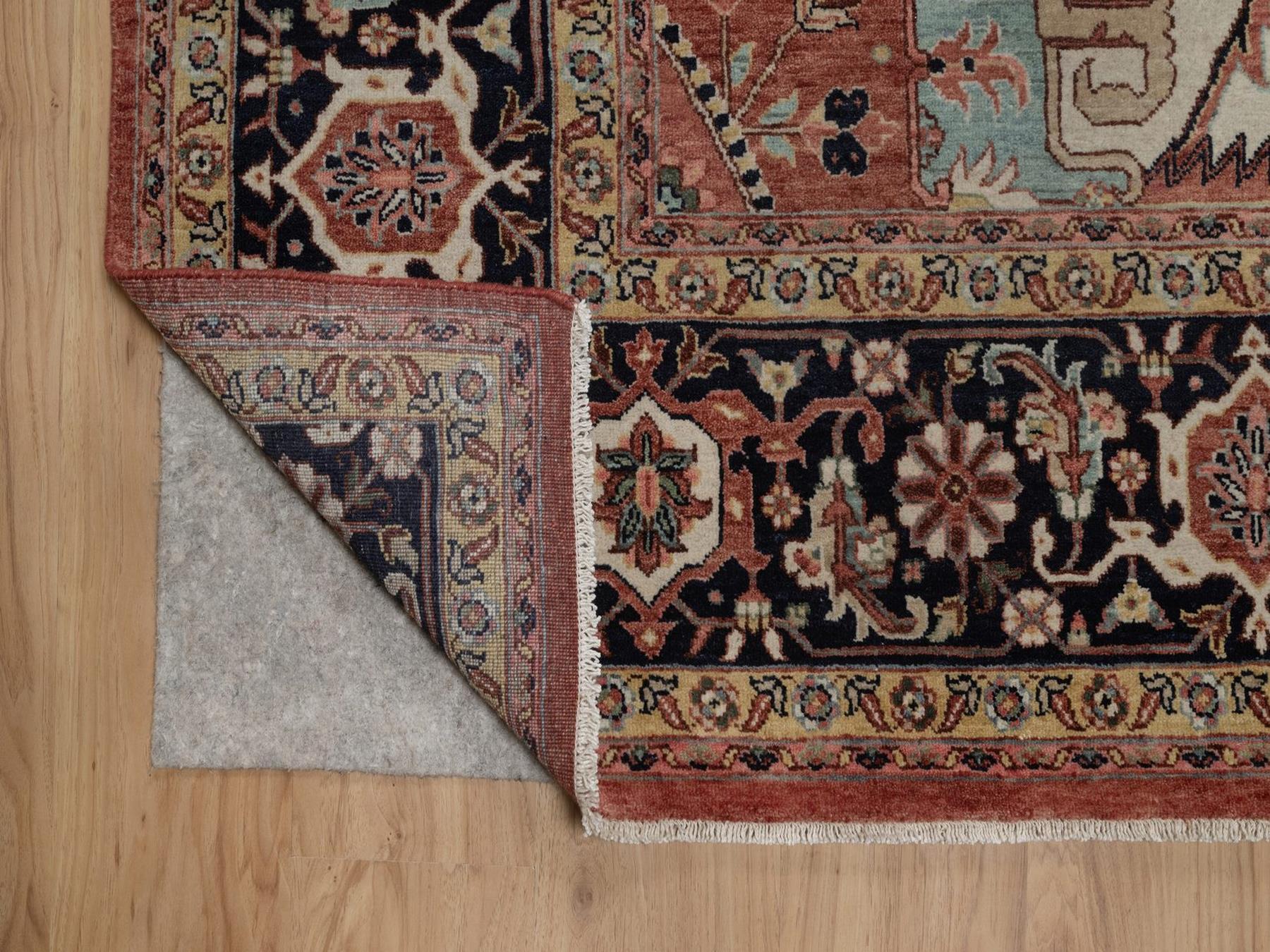 Heriz Heriz hand-knotted wool rug in Red & Midnight Blue, 9'1" x 12'1" — SKU O092458 (view 4)