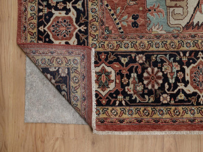 Heriz Heriz hand-knotted wool rug in Red & Midnight Blue, 9'1" x 12'1" — SKU O092458 (view 4)