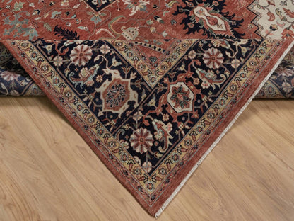 Heriz Heriz hand-knotted wool rug in Red & Midnight Blue, 9'1" x 12'1" — SKU O092458 (view 6)