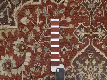 Tabriz Fine Oriental hand-knotted wool rug in Red & Brown, 9'11" x 10'4" — SKU O092460 (view 7)