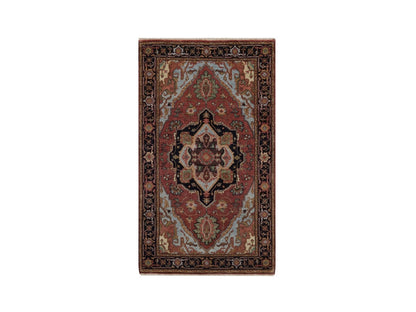 Heriz Heriz hand-knotted wool rug in Red & Midnight Blue, 3' x 5'3" — SKU O092461