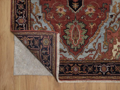 Heriz Heriz hand-knotted wool rug in Red & Midnight Blue, 3' x 5'3" — SKU O092461 (view 3)