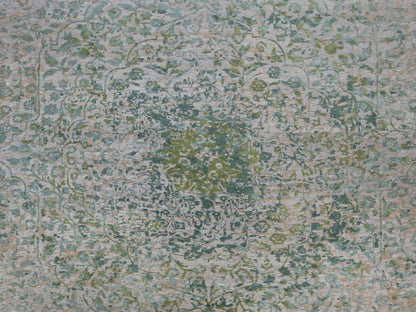 Green 11'10" x 15'1" Modern and Contemporary Hand knotted Wool/Silk Rug - Sku: O092462
