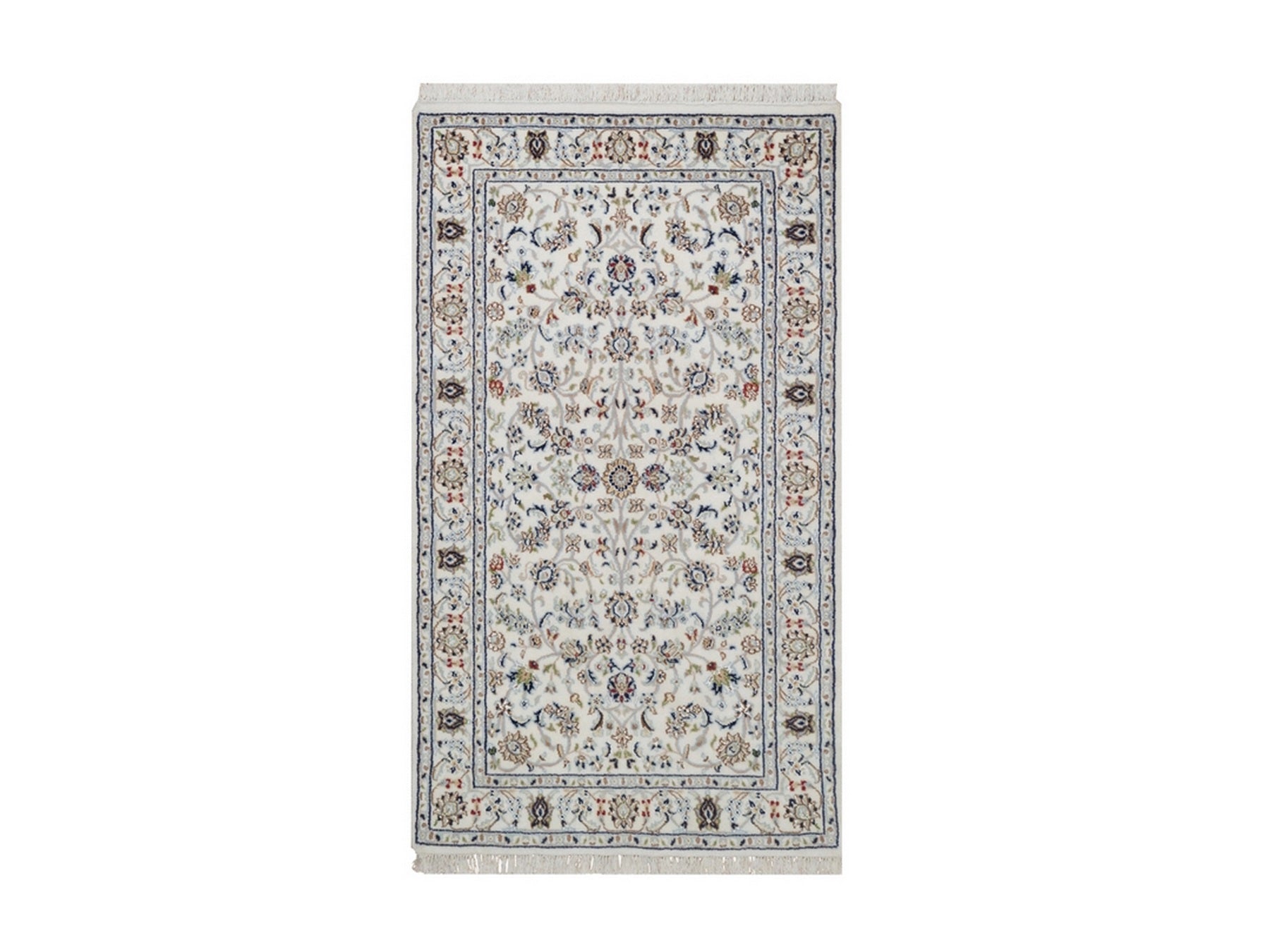 Nain Fine Oriental hand-knotted wool/silk rug in Ivory, 3' x 5'2" — SKU O092467