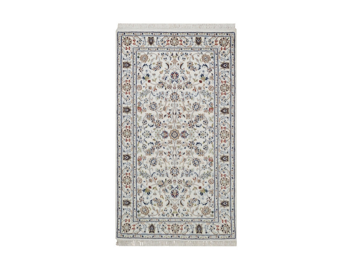 Nain Fine Oriental hand-knotted wool/silk rug in Ivory, 3' x 5'2" — SKU O092467