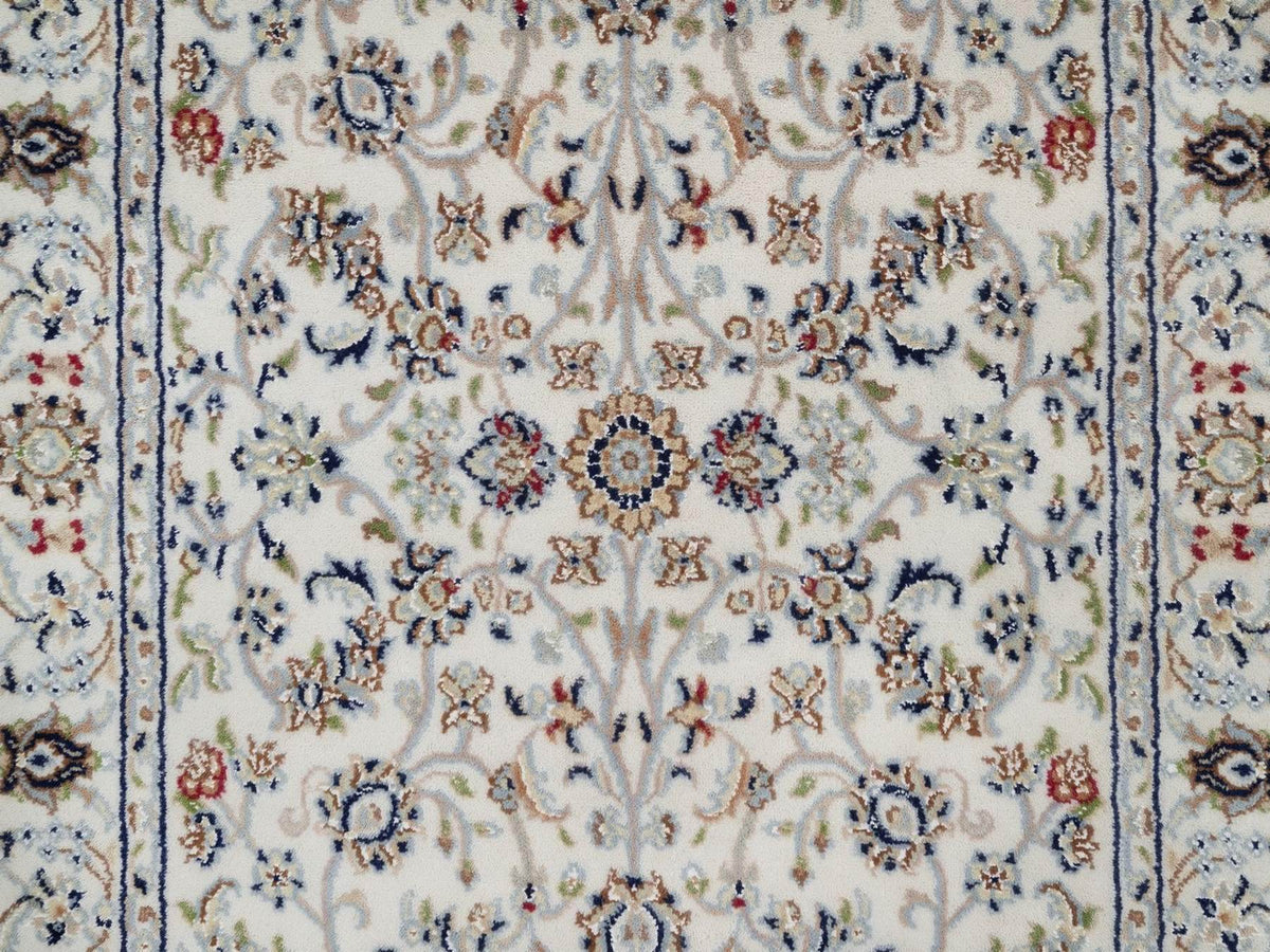 Nain Fine Oriental hand-knotted wool/silk rug in Ivory, 3' x 5'2" — SKU O092467 (view 5)