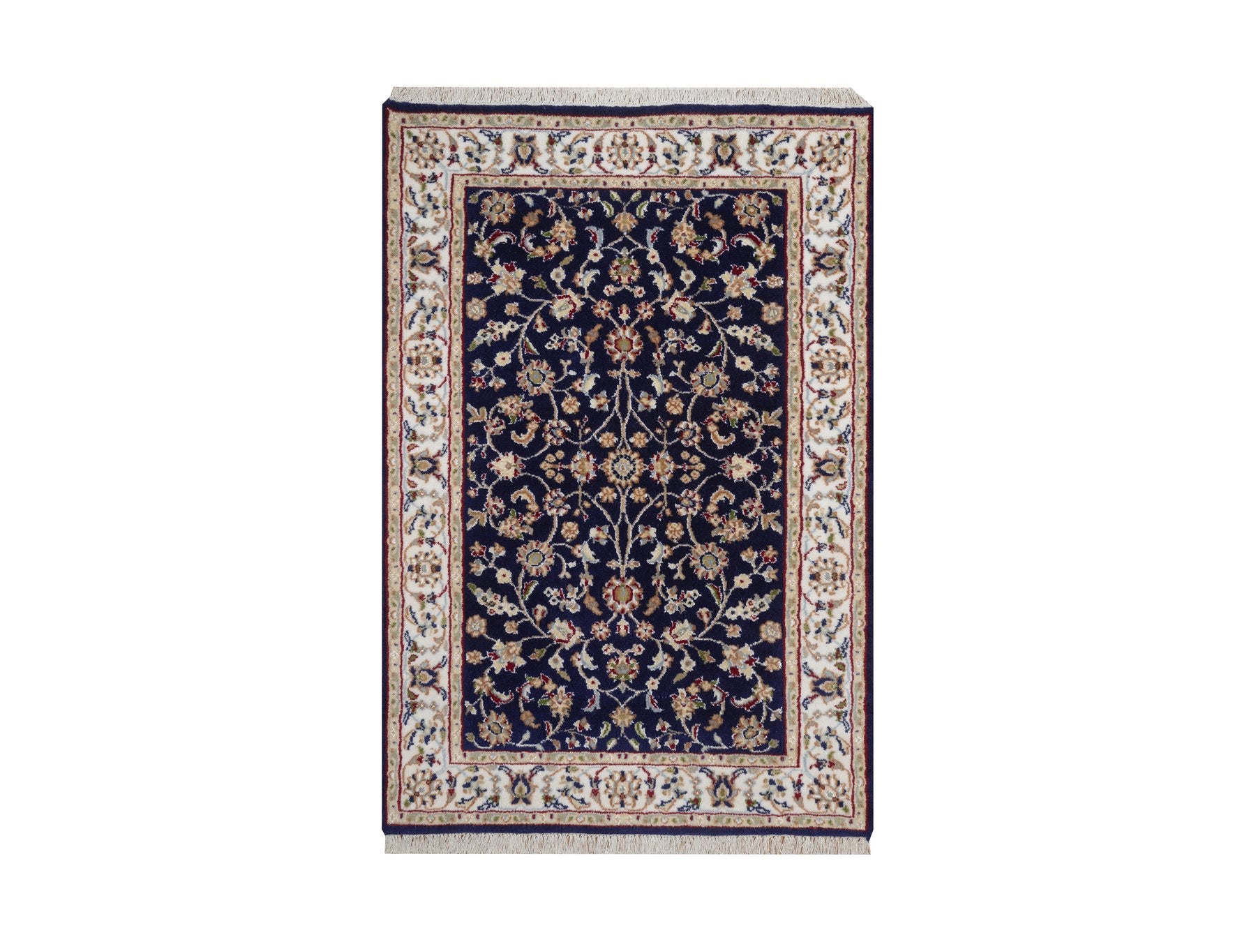 Blue 2'9" x 4'1" Fine Oriental Hand knotted Wool/Silk Rug - Sku: O092468