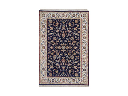 Blue 2'9" x 4'1" Fine Oriental Hand knotted Wool/Silk Rug - Sku: O092468