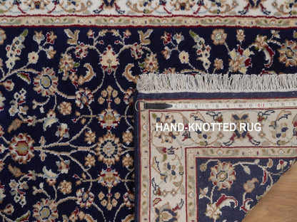 Blue 2'9" x 4'1" Fine Oriental Hand knotted Wool/Silk Rug - Sku: O092468