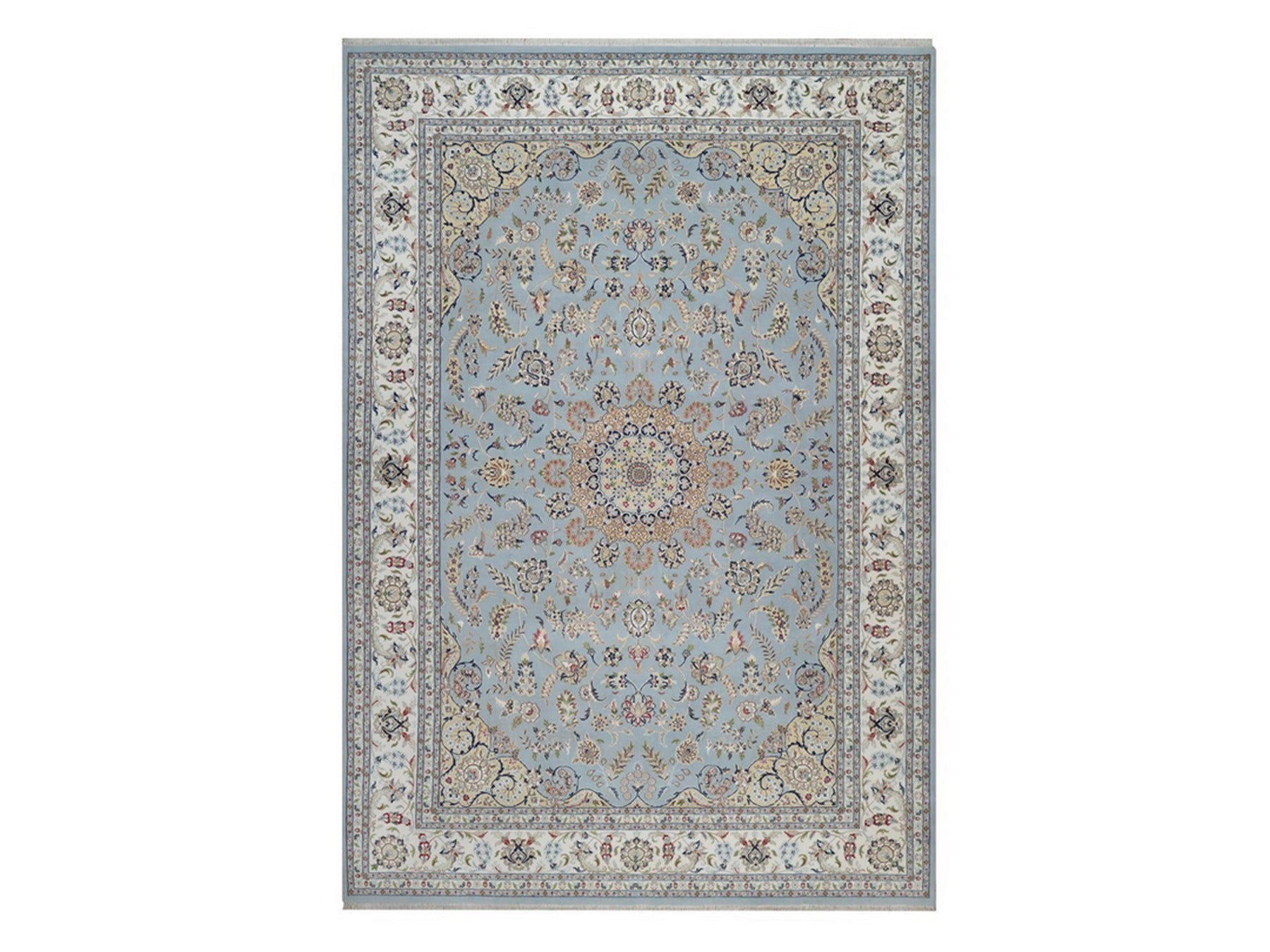 Blue 9'9" x 14'2" Fine Oriental Hand knotted Wool/Silk Rug - Sku: O092482