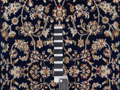Blue 3'2" x 5'1" Fine Oriental Hand knotted Wool/Silk Rug - Sku: O092485