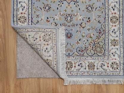 Blue 2'7" x 16'2" Fine Oriental Hand knotted Wool/Silk Rug - Sku: O092489