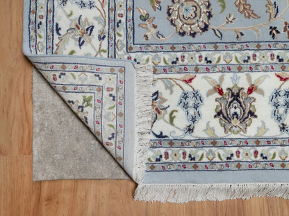 Blue 7'10" x 10'2" Fine Oriental Hand knotted Wool/Silk Rug - Sku: O092495