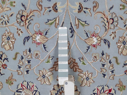 Blue 7'10" x 10'2" Fine Oriental Hand knotted Wool/Silk Rug - Sku: O092495