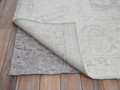 Peshawar Oushak hand-knotted wool rug in Gray & Ivory, 8'9" x 11'10" — SKU O0924 (view 4)