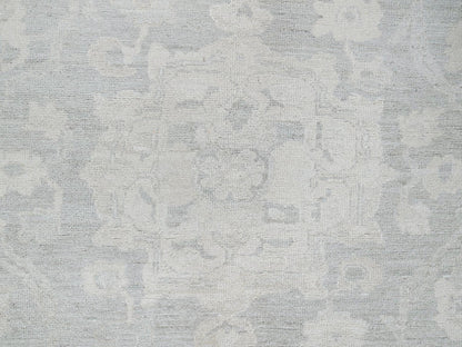 Peshawar Oushak hand-knotted wool rug in Gray & Ivory, 8'9" x 11'10" — SKU O0924 (view 8)