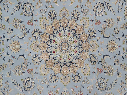 Blue 8'11" x 12'2" Fine Oriental Hand knotted Wool/Silk Rug - Sku: O092500