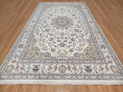 Ivory 10'0" x 14'0" Fine Oriental Hand knotted Wool/Silk Rug - Sku: O092501