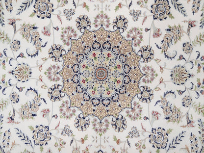 Nain Fine Oriental hand-knotted wool/silk rug in Ivory, 10' x 14' — SKU O092501 (view 8)