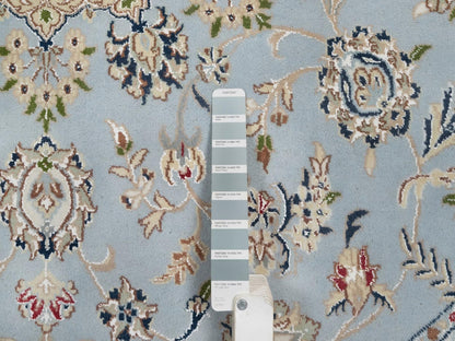 Blue 7'9" x 7'9" Fine Oriental Hand knotted Wool/Silk Rug - Sku: O092502