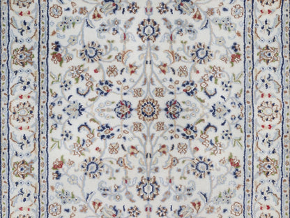 Nain Fine Oriental hand-knotted wool/silk runner in Ivory, 2'10" x 16'1" — SKU O092510 (view 5)