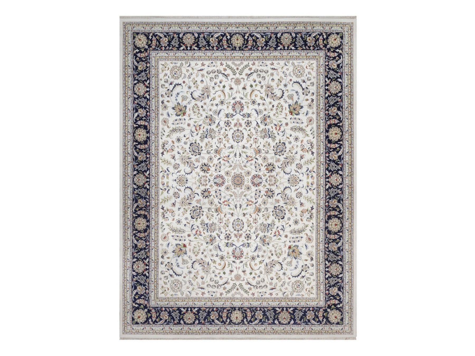 Ivory 11'11" x 15'11" Fine Oriental Hand knotted Wool/Silk Rug - Sku: O092511