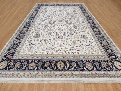 Ivory 11'11" x 15'11" Fine Oriental Hand knotted Wool/Silk Rug - Sku: O092511
