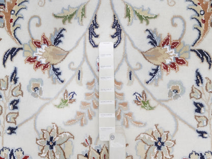 Nain Fine Oriental hand-knotted wool/silk rug in Ivory & Midnight Blue, 11'11" x 15'11" — SKU O092511 (view 7)