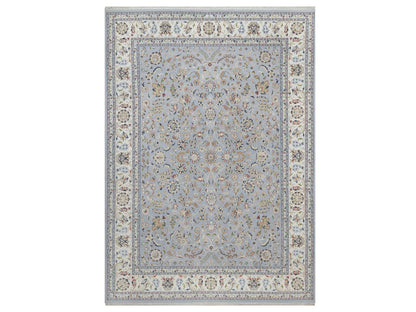 Nain Fine Oriental hand-knotted wool/silk rug in Blue & Ivory, 8'9" x 12'2" — SKU O092512