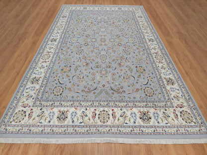 Blue 8'9" x 12'2" Fine Oriental Hand knotted Wool/Silk Rug - Sku: O092512
