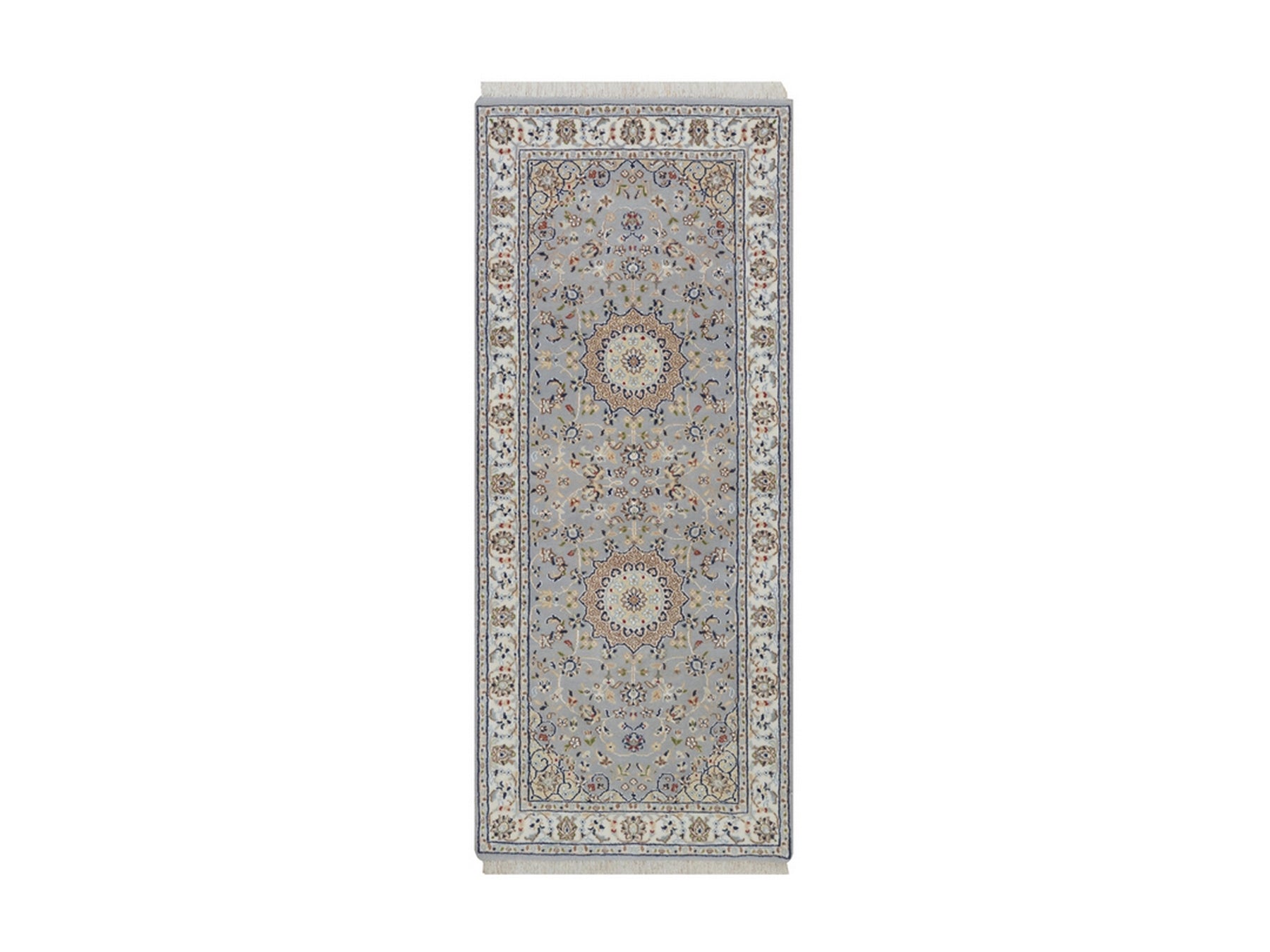 Blue 2'8" x 6'3" Fine Oriental Hand knotted Wool/Silk Rug - Sku: O092519