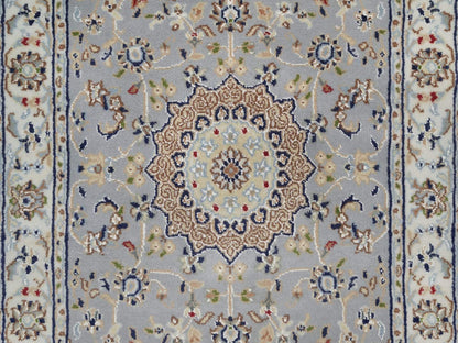 Blue 2'8" x 6'3" Fine Oriental Hand knotted Wool/Silk Rug - Sku: O092519