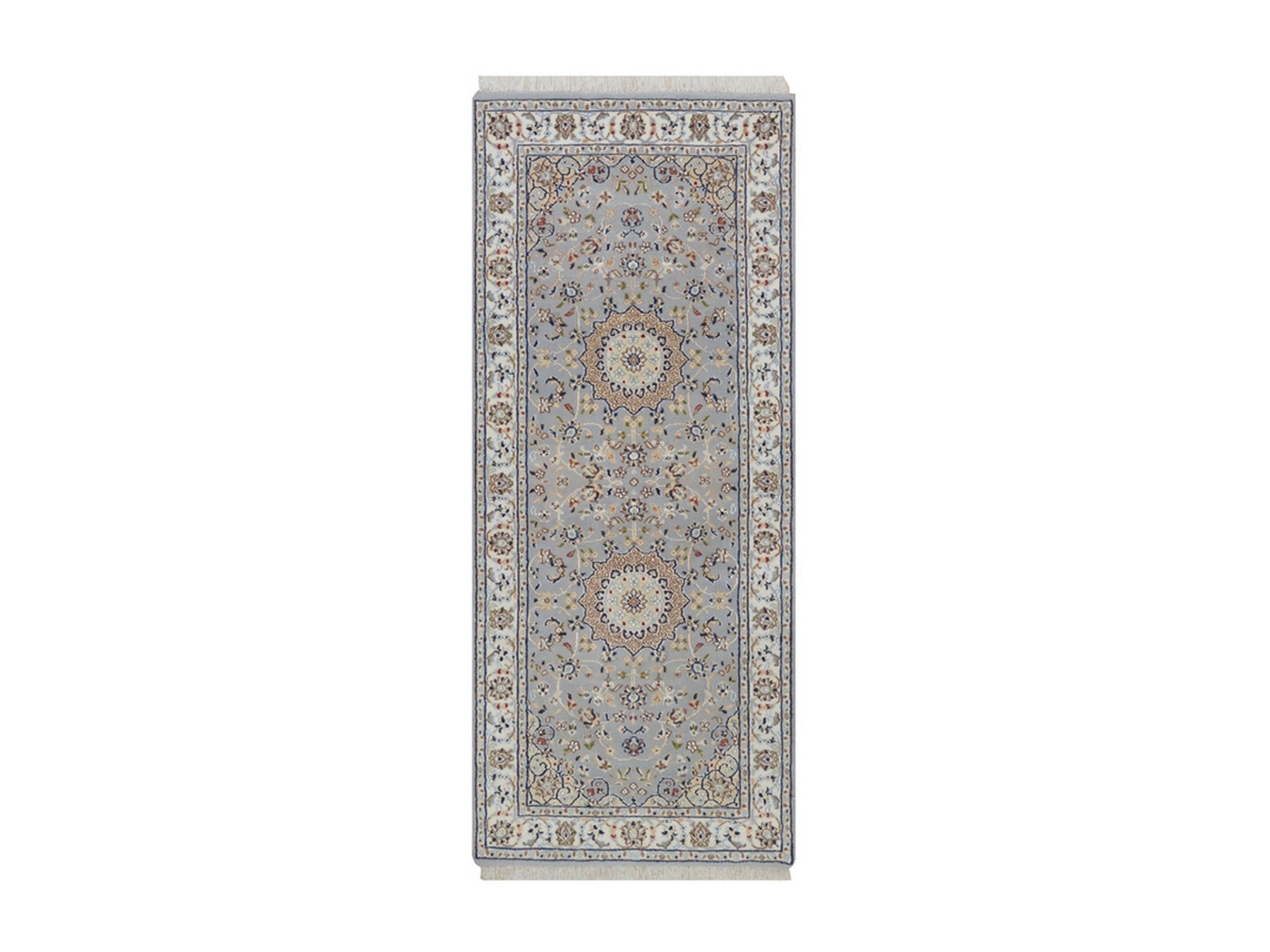Blue 2'8" x 6'3" Fine Oriental Hand knotted Wool/Silk Rug - Sku: O092520