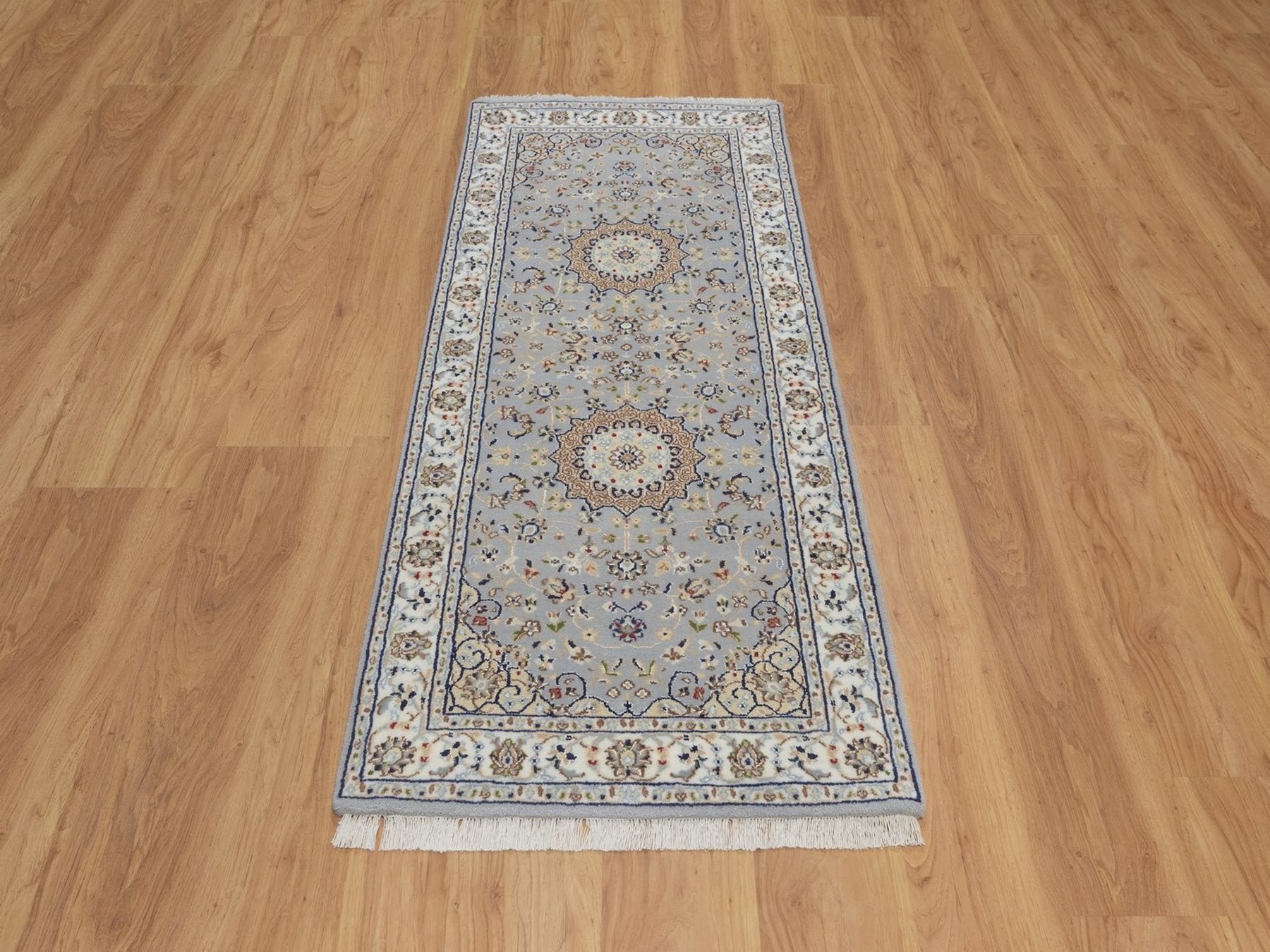 Blue 2'8" x 6'3" Fine Oriental Hand knotted Wool/Silk Rug - Sku: O092520